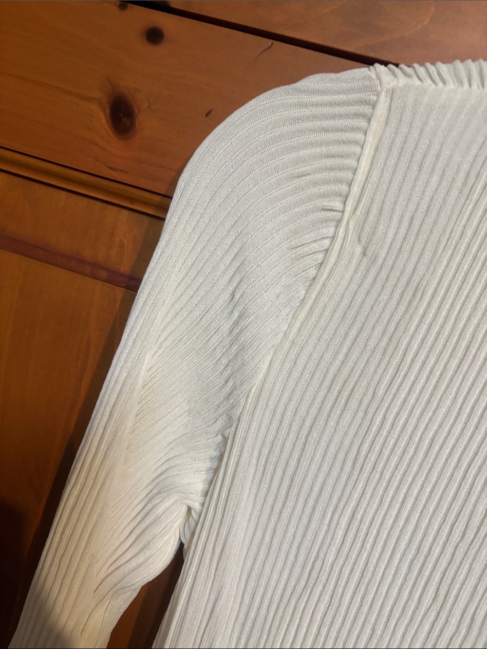Theory Cream Ribbed Button-Front Cardigan - Picture 6 of 7